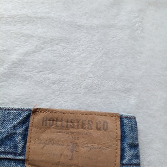 Hollister size 7 32 waist denim y2k Frayed Hem Blue Mini Skirt button front - Picture 9 of 9